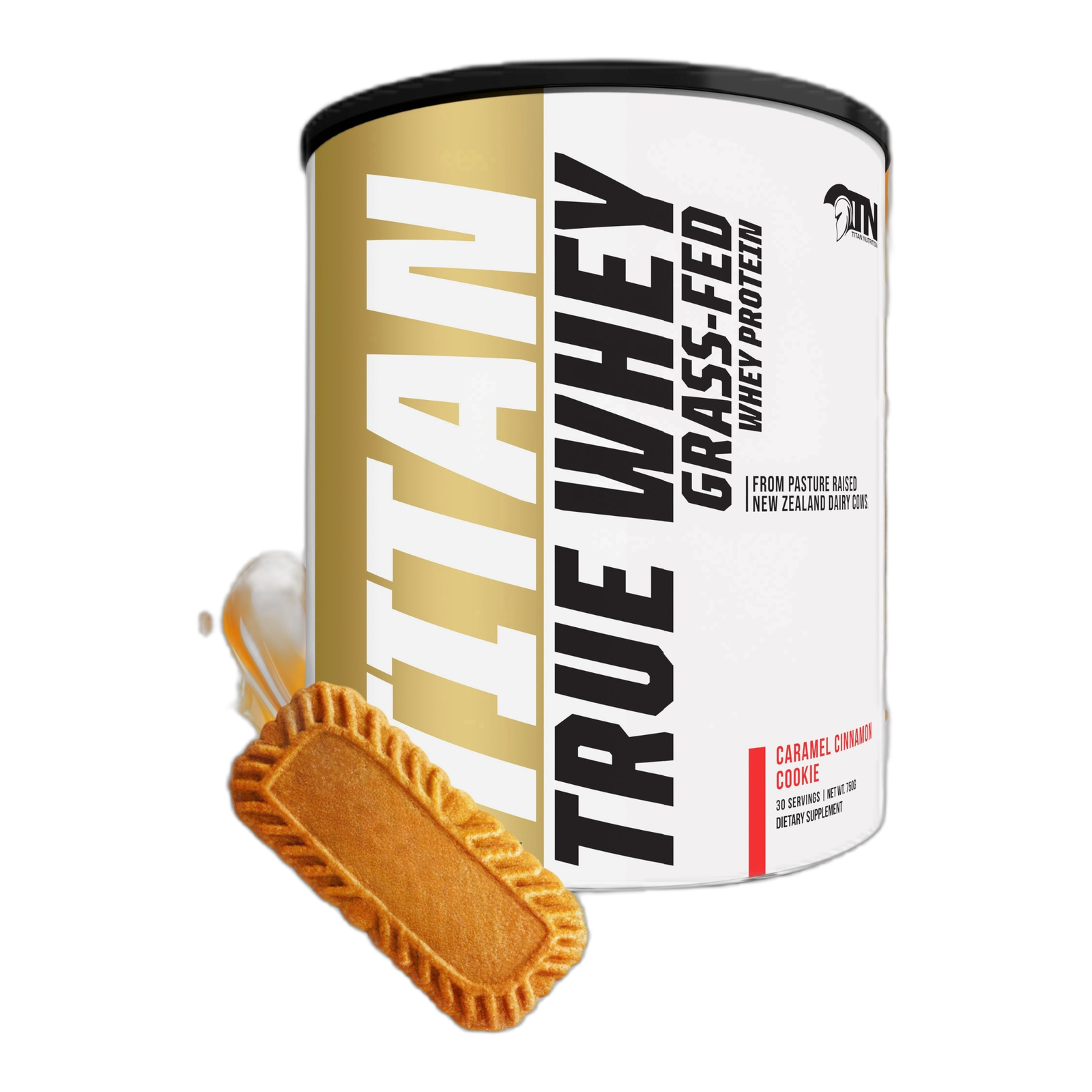 Titan True Whey 100% Grass-Fed (30 Servings) - Caramel Cinnamon Cookie